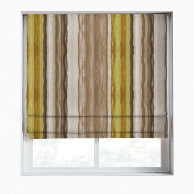 'Bayonne' Fabric by the Metre (Yellow/ Brown)
