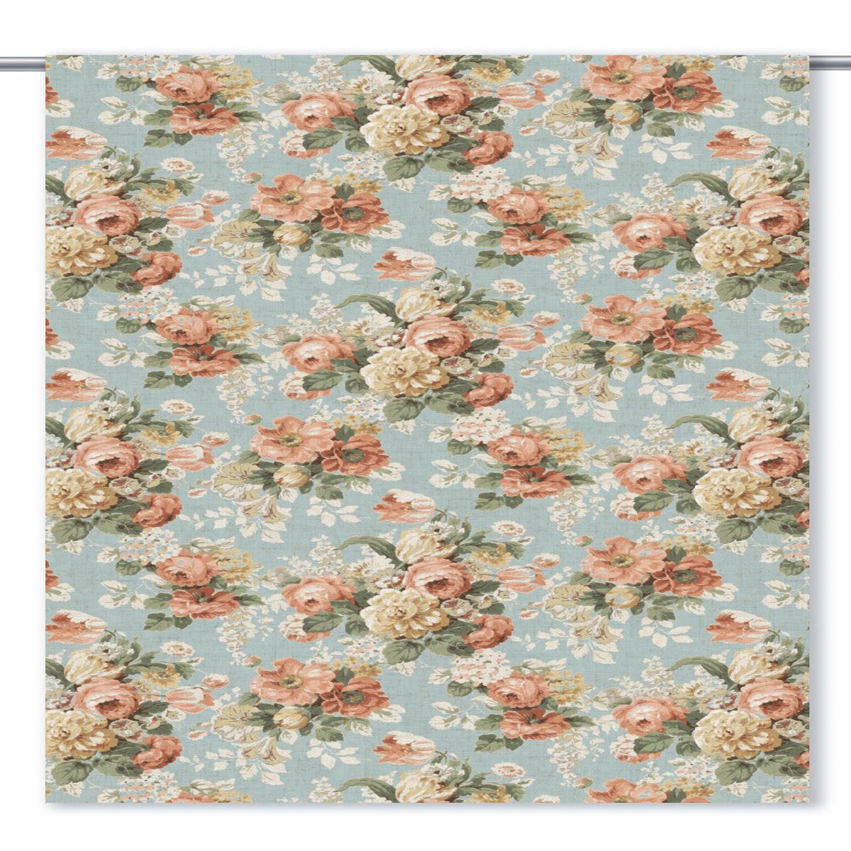 'Dapoli' Fabric by the Yard (Powder Blue/ Blush Pink)