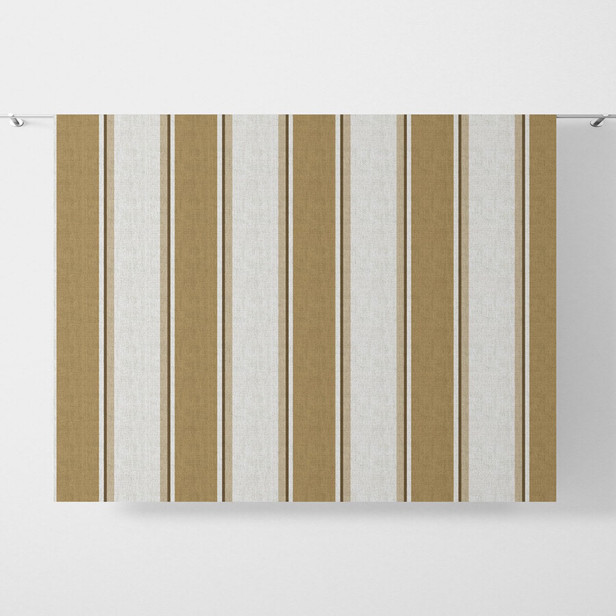 'Ashton' Fabric by the Metre (Ochre Yellow/ White/ Brown)