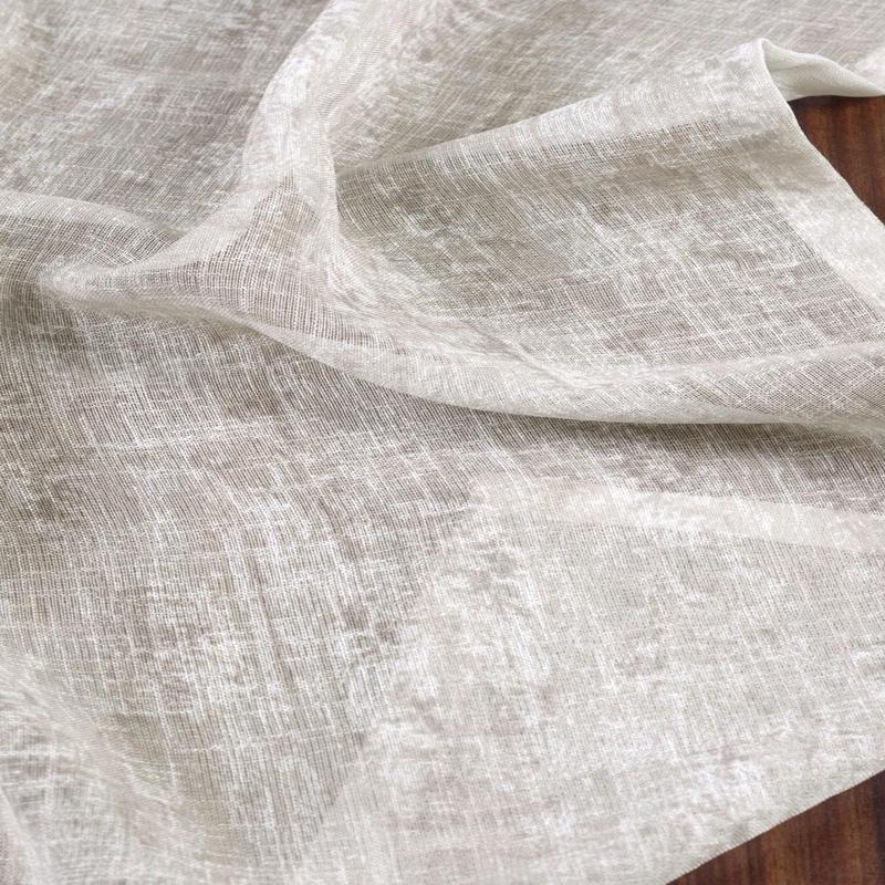 'Crisp Rays' Fabric by the Metre (Ivory/ Greige)