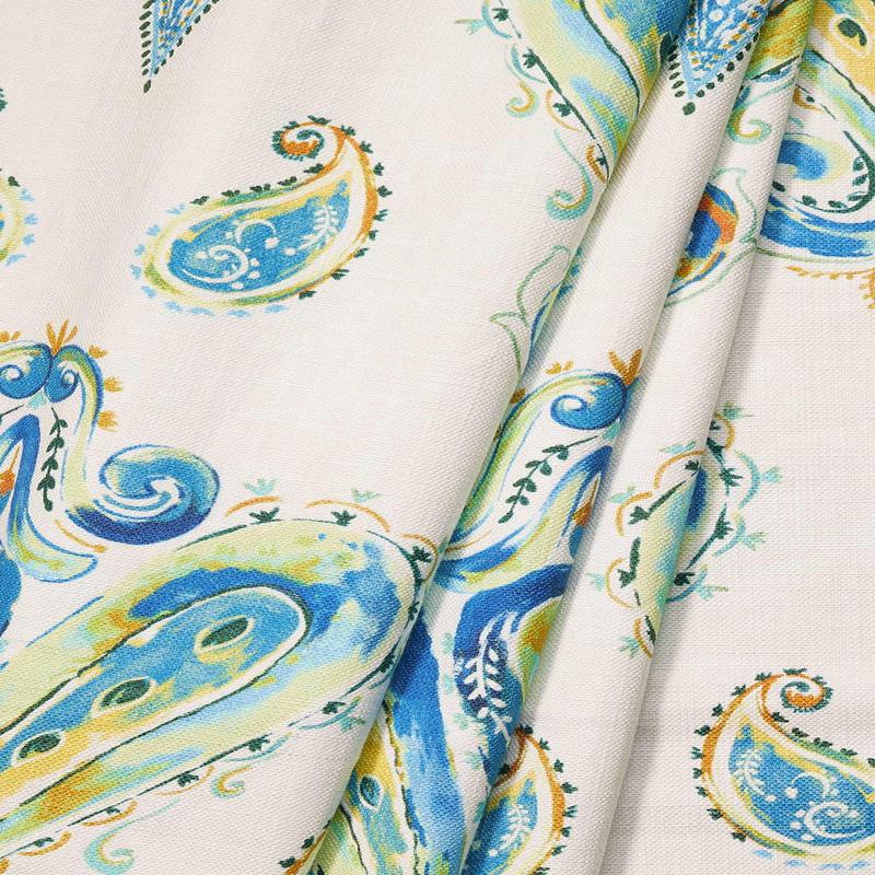 'Kavya' Fabric by the Metre (Green/ Blue)